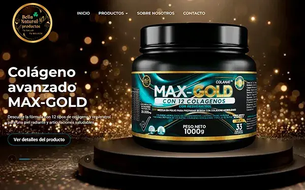 Sitio web informativo para Bella Natural - Marca colombiana de suplementos de salud, regeneración celular y bienestar